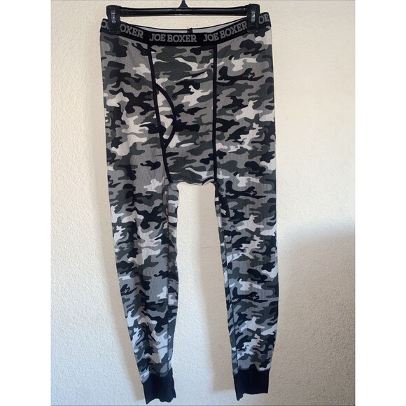 Joe Boxer Thermal Pants Camo Ankle Length Men’s Jogger White Large Hunting Hike - Picture 1 of 6